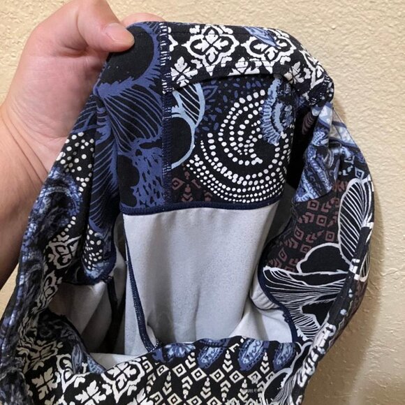 Athleta Patchwork Salutation 7/8 Tight Navy Floral Paisley Crop Leggings Medium - Picture 4 of 5